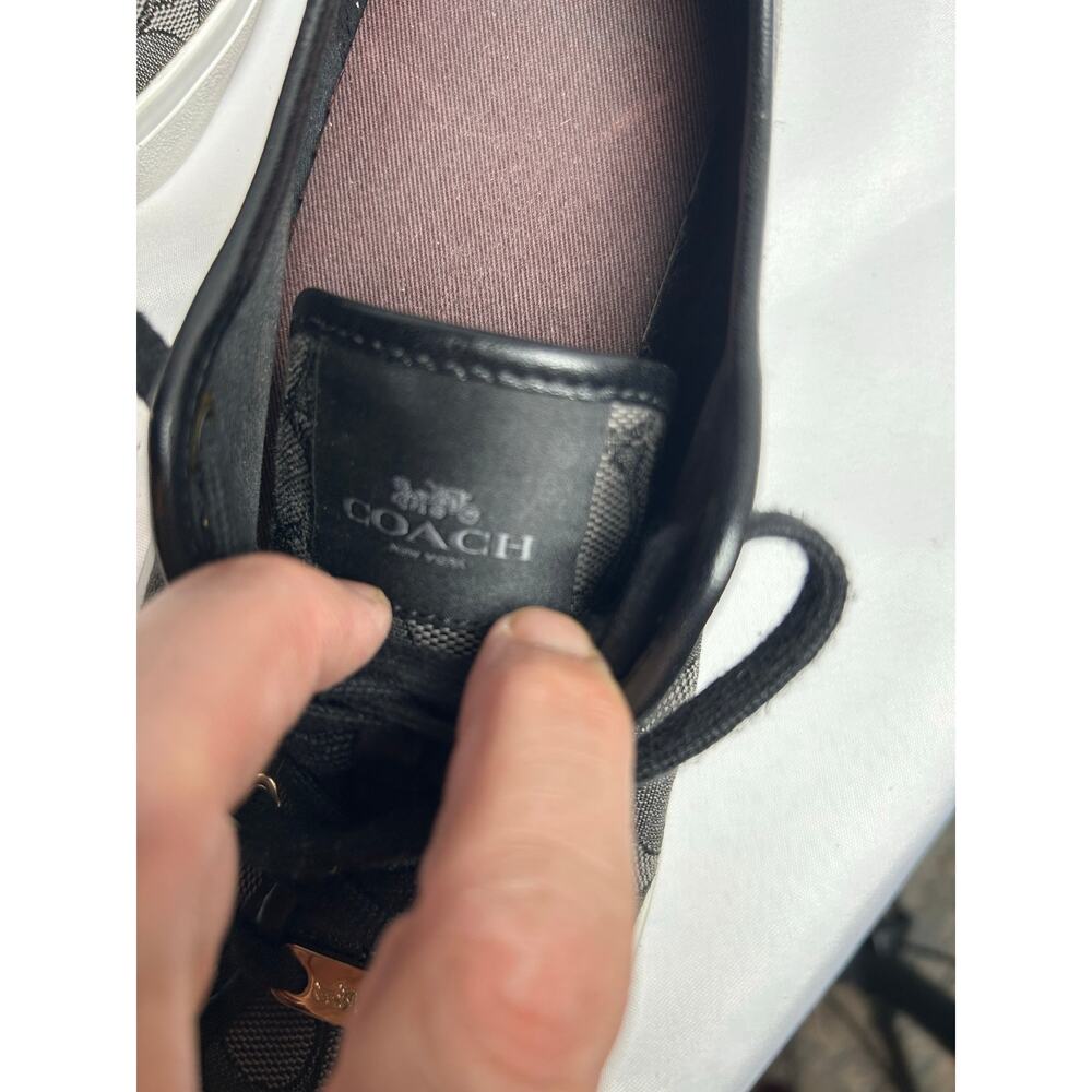 Coach Women's Empire Signature Canvas Fashion Sneaker Shoes black white Sz 9.5 - Picture 9 of 10